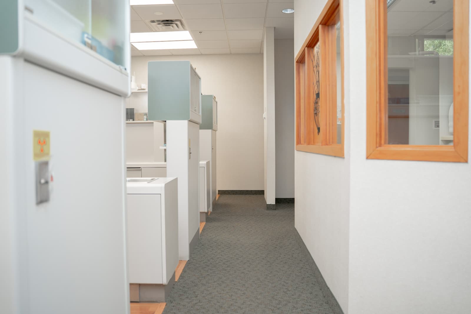 Hallway running alongside the treatment rooms